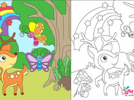 رسومات فراشات وازهار للتلوين .. رسم فصل الربيع للاطفال